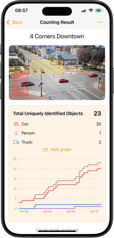 Vehicle tracking menu and results
